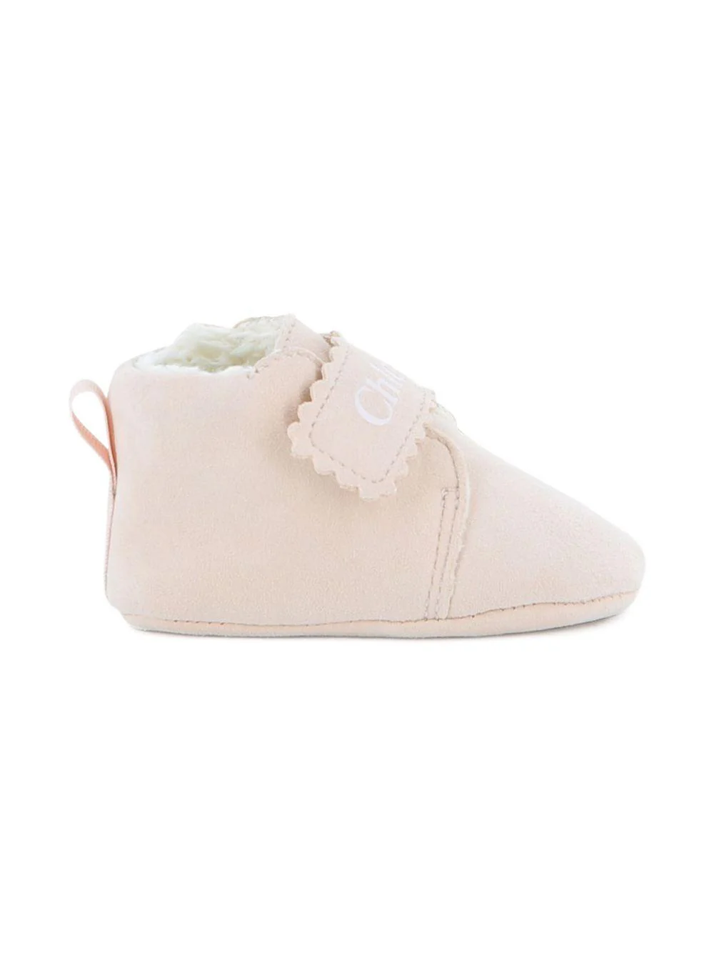 Scarpine per neonata Chloé Kids rosa con borso a smerlo