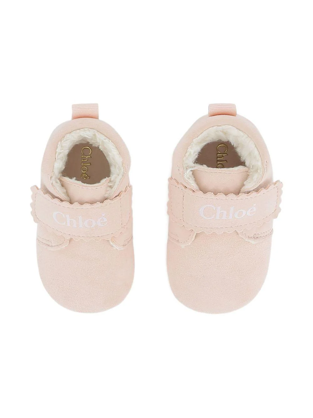 Scarpine per neonata Chloé Kids rosa con borso a smerlo - Image 2