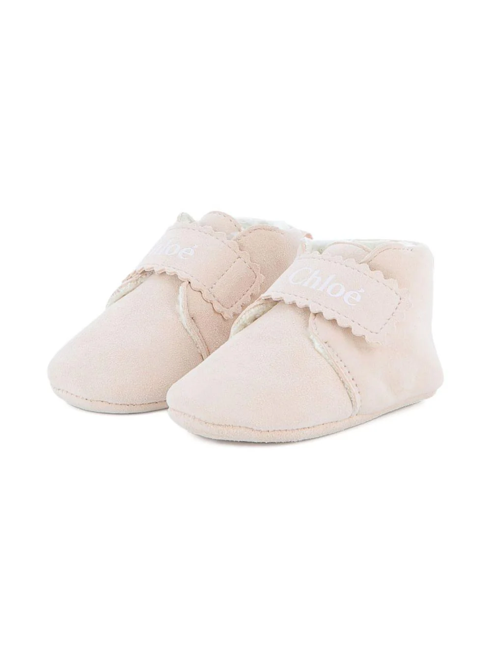 Scarpine per neonata Chloé Kids rosa con borso a smerlo - Image 3