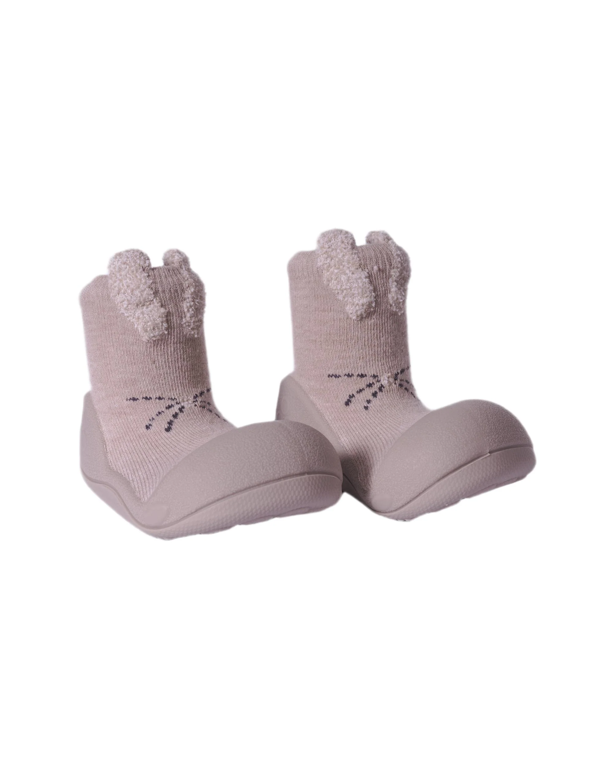 Scarpine primi passi per neonati Attipas beige con applicazione orecchie coniglio - Image 2