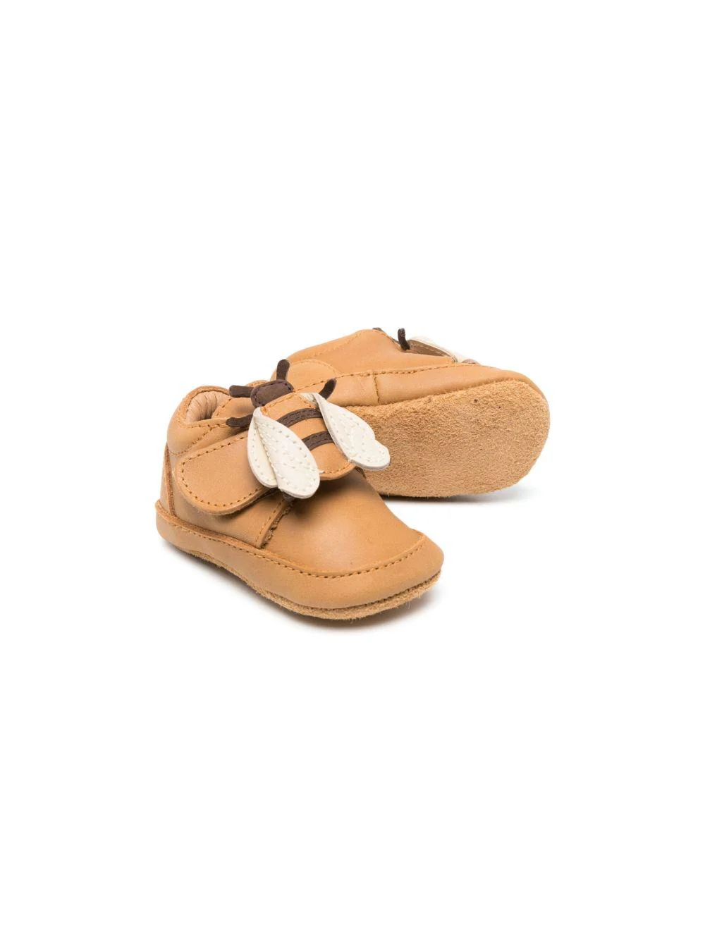 Scarpine primi passi per neonato Donsje marrone con chiusura a strappo - Image 3
