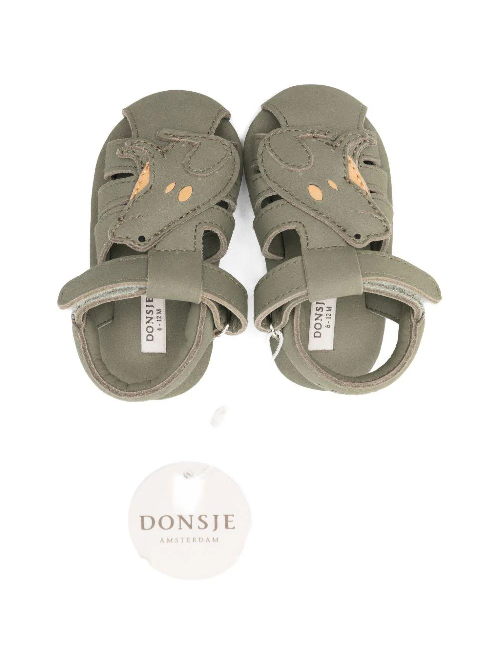 Scarpine primi passi per neonato Donsje verde con applicazione rana - Image 4