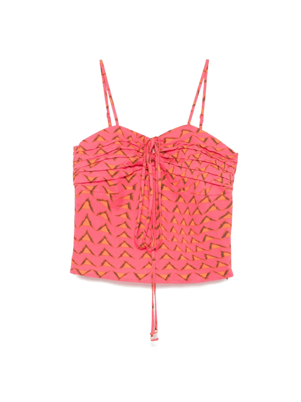 Top per donna Scotch & Soda rosa con motivo seersucker
