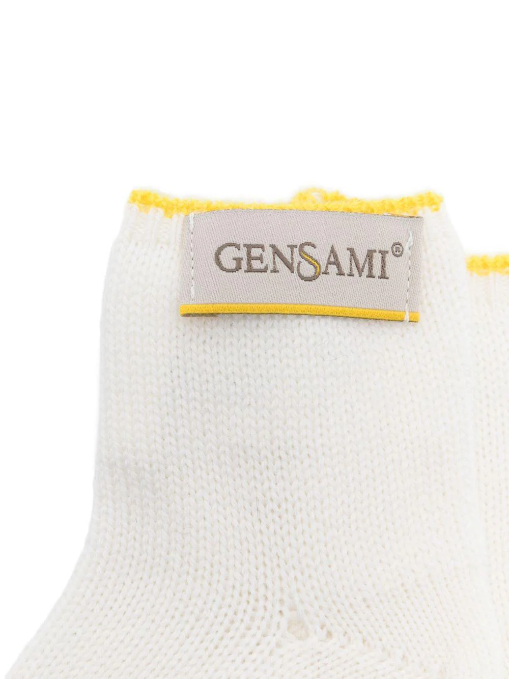 Set berretto e calzini per neonata Gensami Kids bianco con rifiniture gialle - Image 2