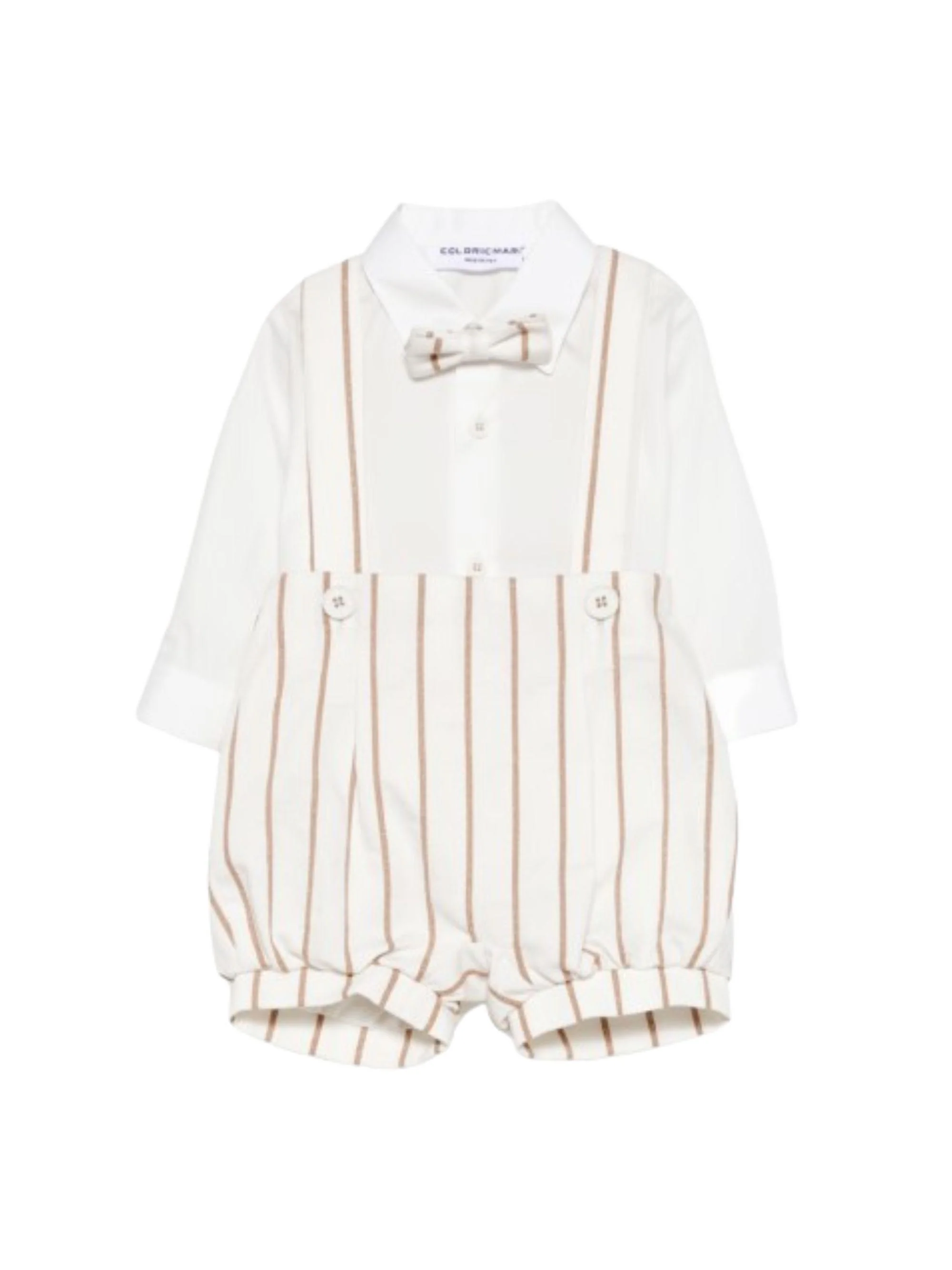 Set camicia e pantaloni per neonato Colorichiari bianco a righe (3 pezzi)