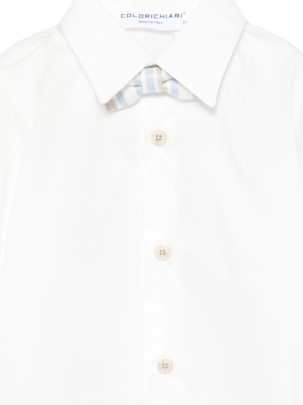 Set camicia e salopette per neonato Colorichiari bianco a righe (2 pezzi) - Image 2
