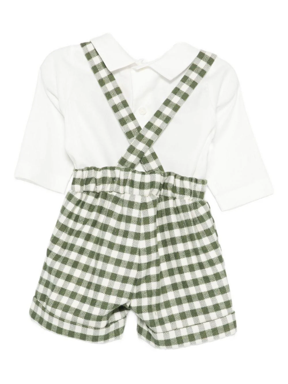 Set camicia e salopette per neonato La Stupenderia multicolore con motivo a quadri - Image 3