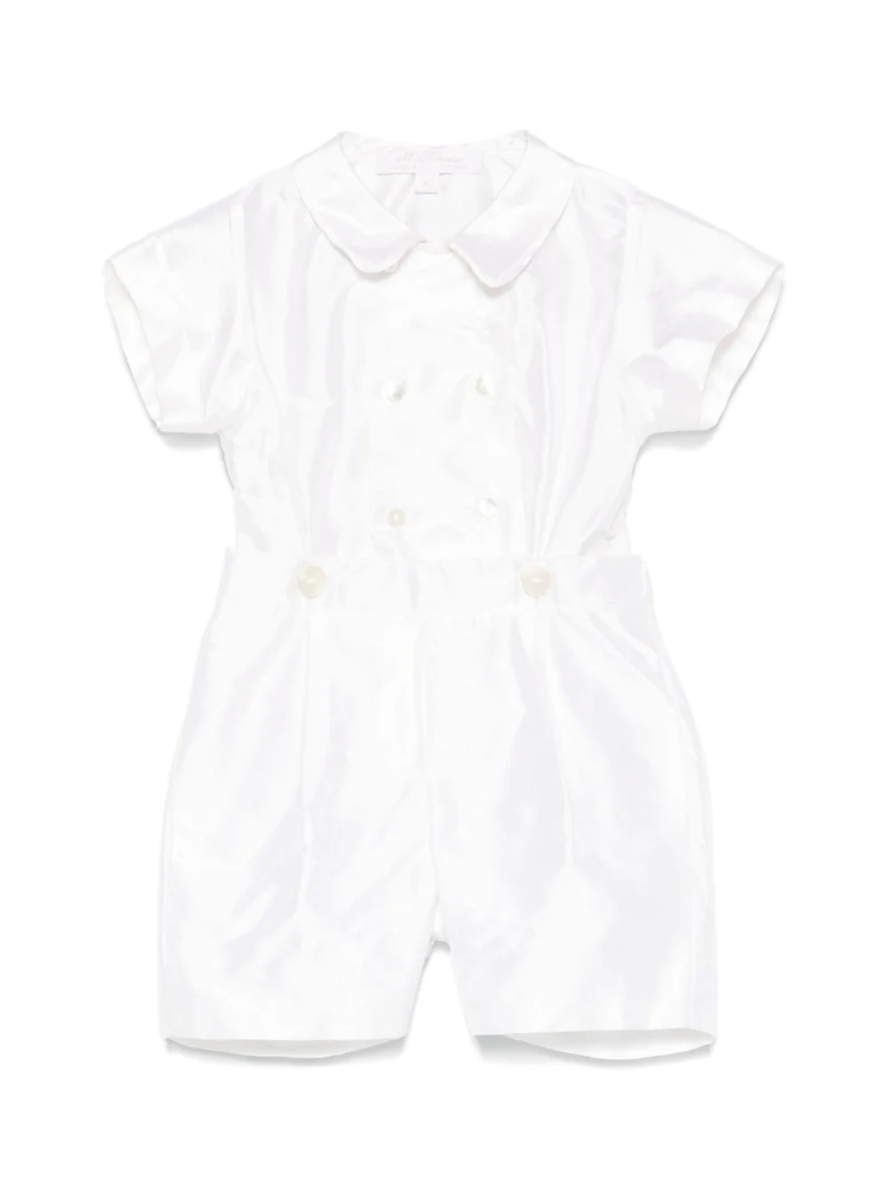 Set camicia e shorts per neonati Mariella Ferrari bianco in seta