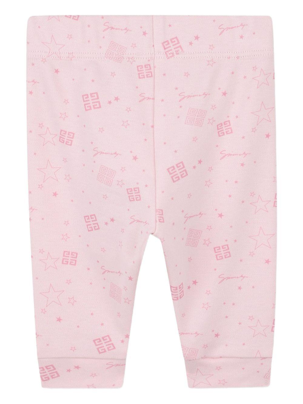 Set completo sportivo t-shirt e pantaloni Givenchy Kids rosa con dettaglio ruches - Image 6
