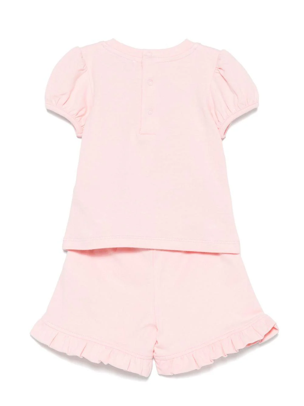 Set di pantaloncini Teddy Bear per neonata Moschino Kids rosa con scollo rotondo - Image 2