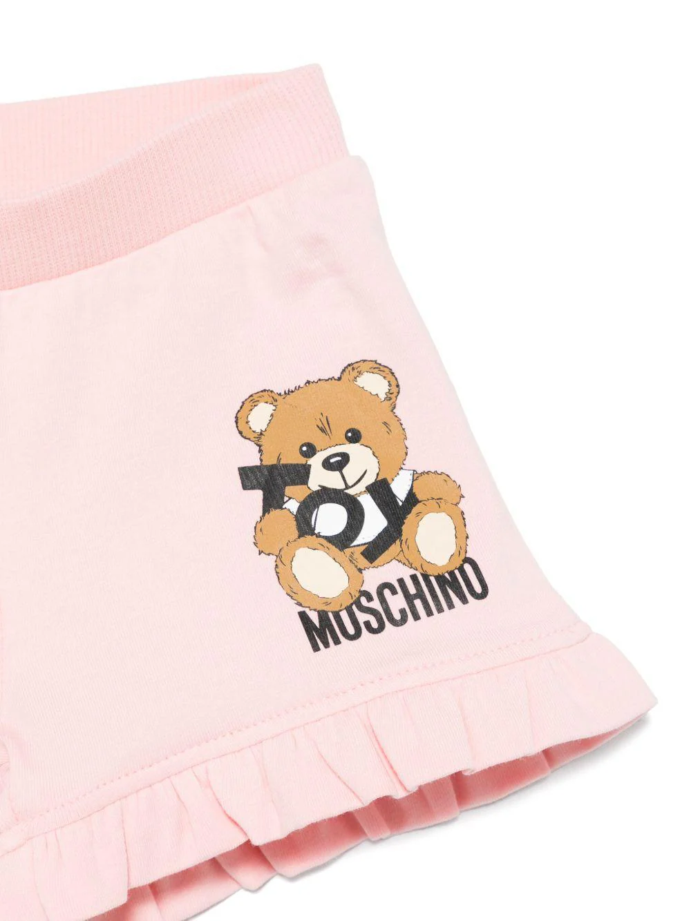 Set di pantaloncini Teddy Bear per neonata Moschino Kids rosa con scollo rotondo - Image 3
