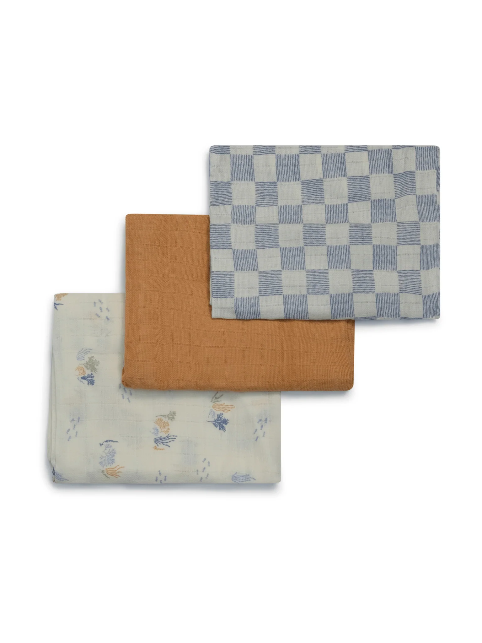 Set di tre quadrati di mussola per neonati Avery Row multicolor con diversi motivi