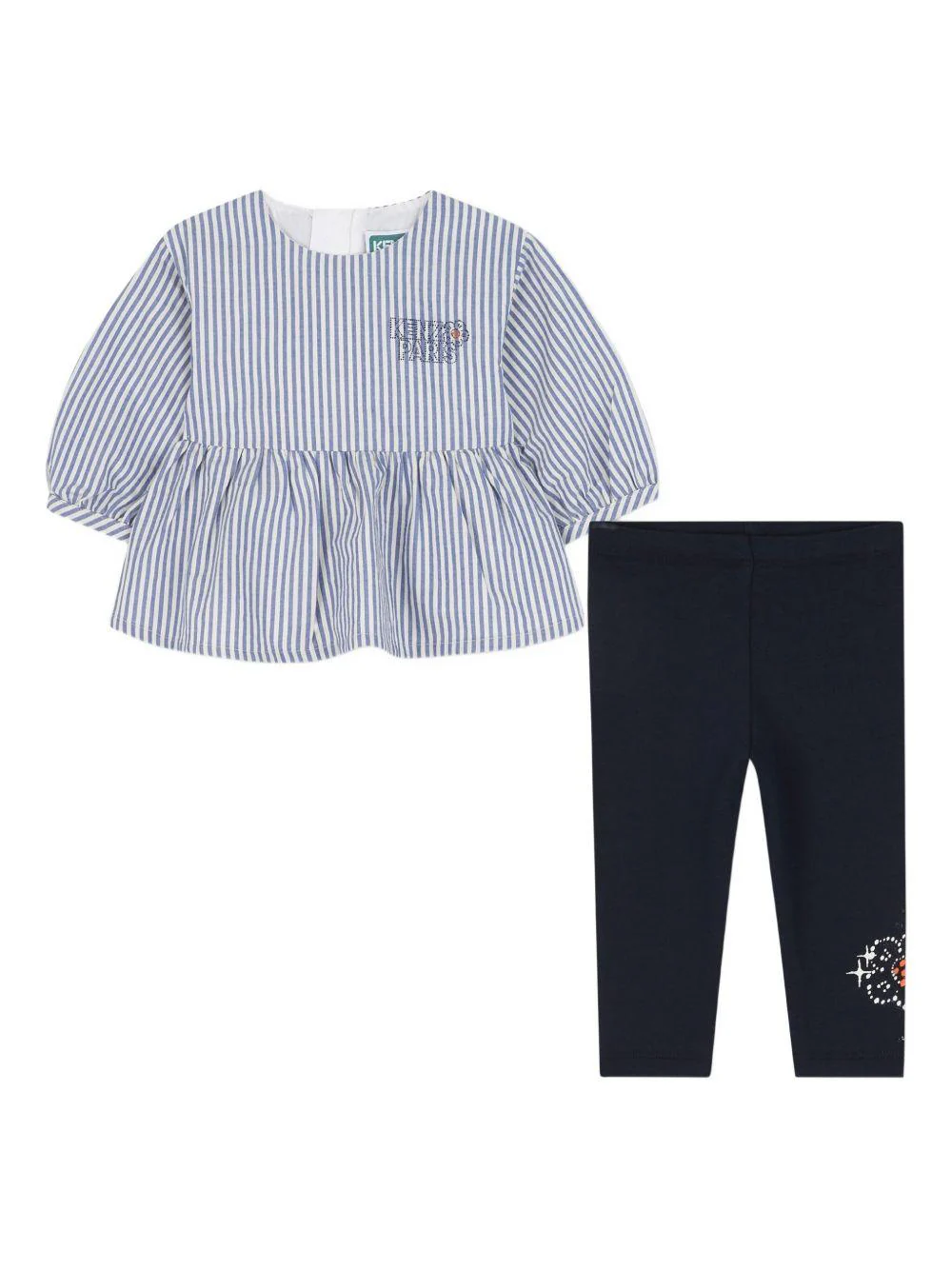 Set due pezzi per neonata Kenzo Kids blu a righe