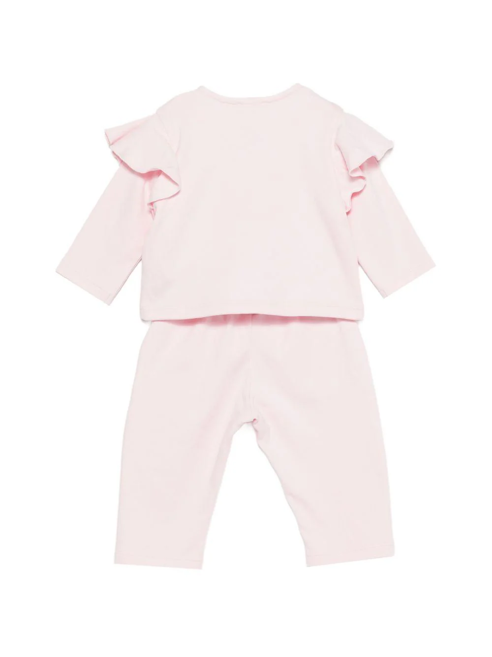Set due t-shirt e pantaloni per neonata Givenchy Kids rosa con ruches - Image 3