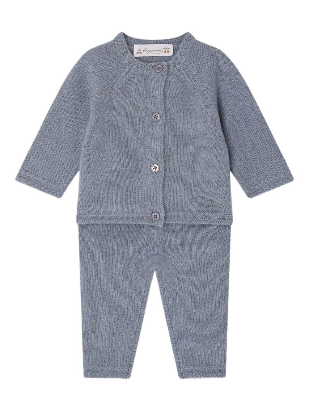 Set Jeannot per neonato Bonpoint grigio in cashmere