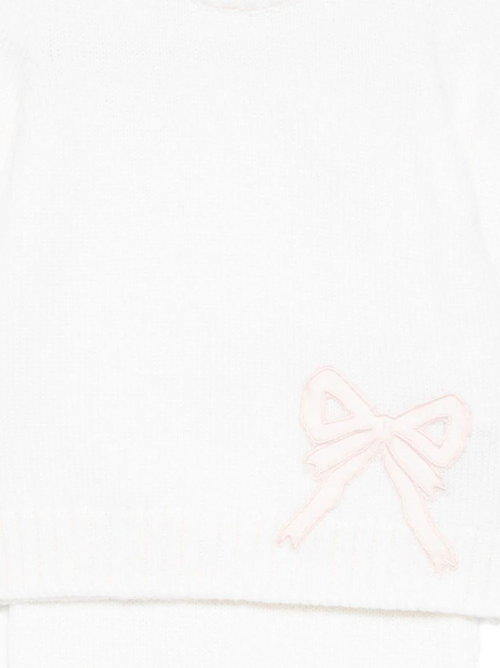 Set maglione e pantaloni per neonata Gensami Kids bianco con dettaglio fiocco - Image 2