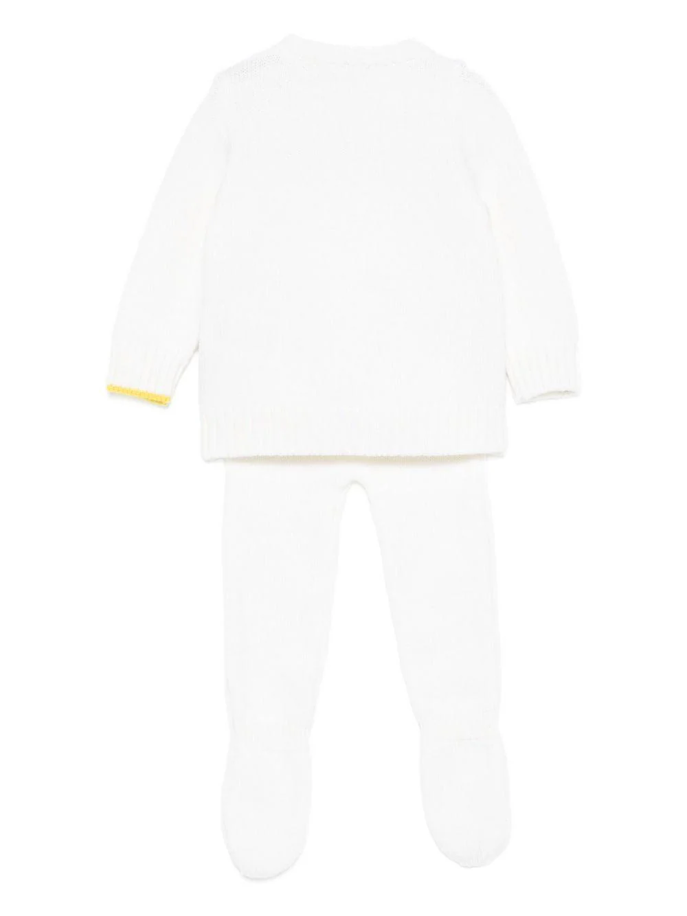 Set maglione e pantaloni per neonata Gensami Kids bianco con dettaglio fiocco - Image 3