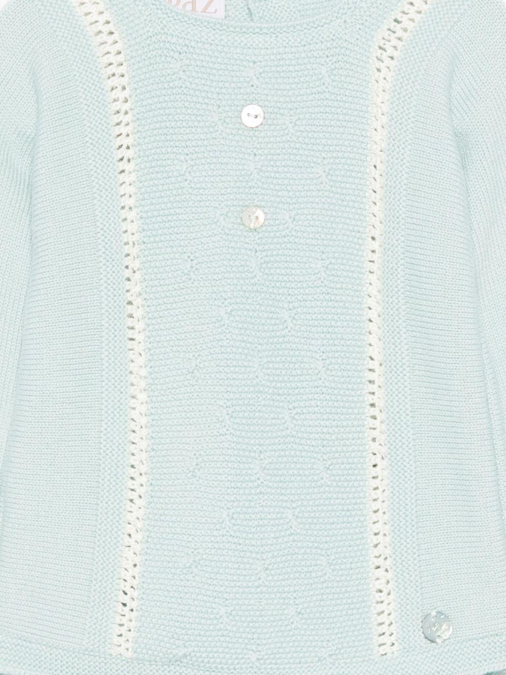 Set maglione e pantaloni per neonato Paz Rodríguez azzurro con bordo in pizzo - Image 3
