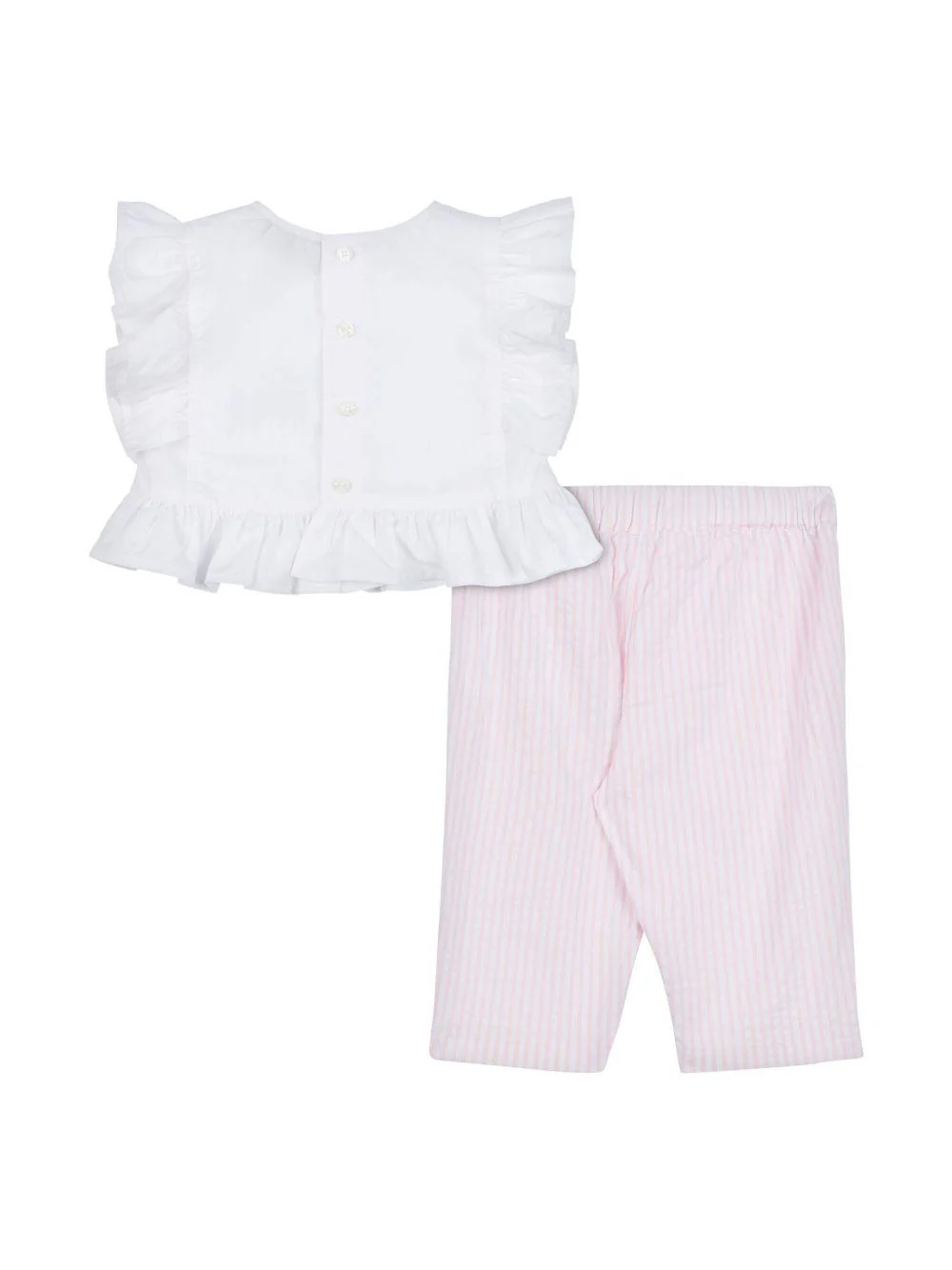 Set pantaloni con applicazione logo per neonata Moschino Kids rosa con girocollo - Image 2