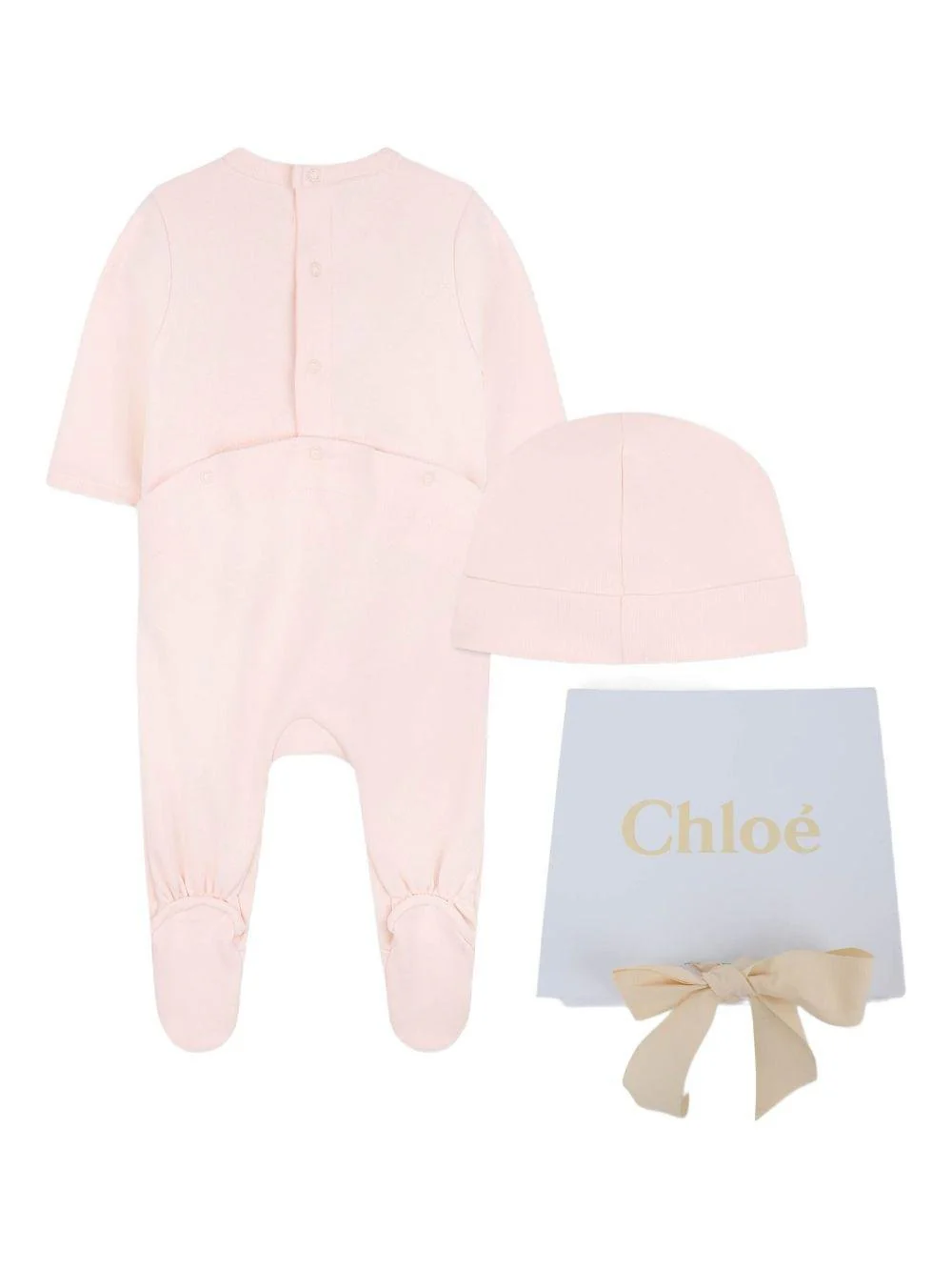 Set per neonata Chloé Kids rosa con logo ricamato - Image 6