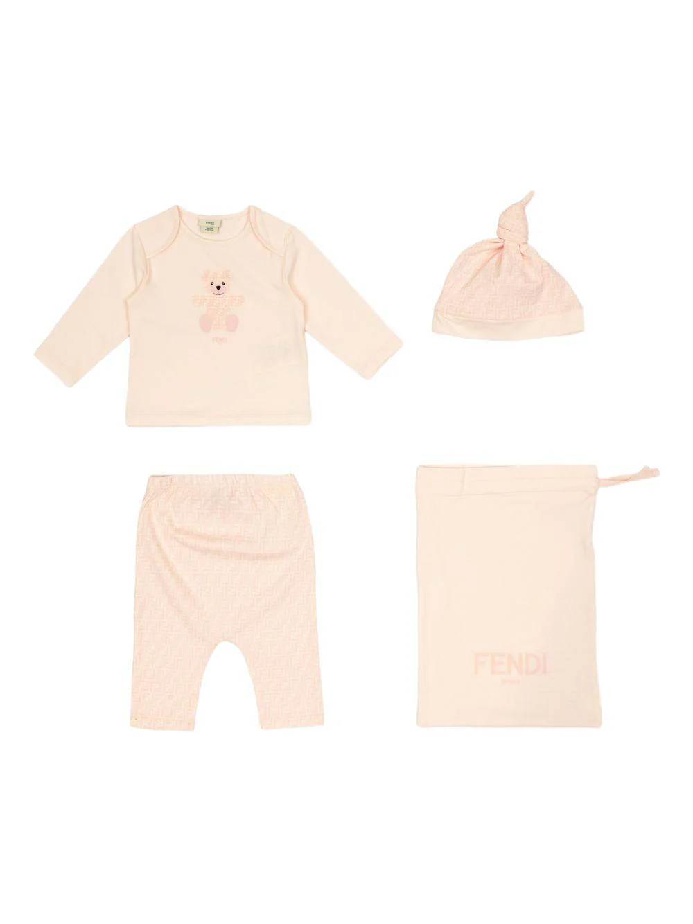 Set per neonati Fendi Kids rosa con motivo FF