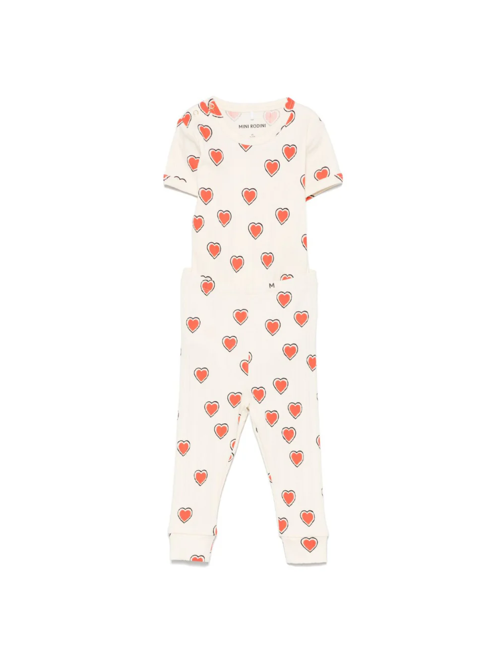 Set t-shirt e pantaloni per neonata Mini Rodini bianco con stampa grafica