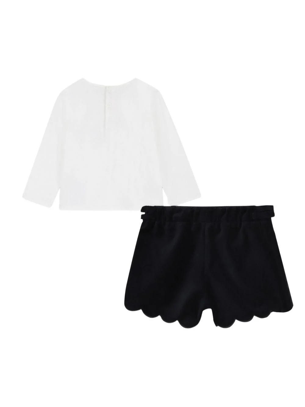 Set t-shirt e shorts per neonata Chloé Kids multicolore con logo ricamato - Image 6