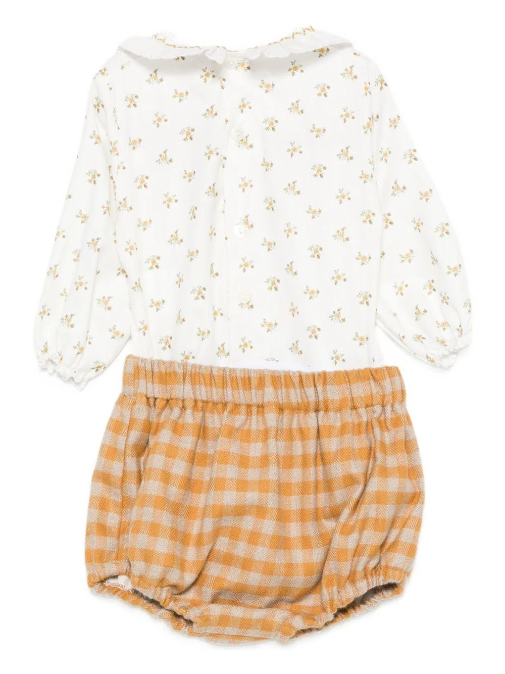 Set t-shirt e shorts per neonata La Stupenderia arancione con decorazione floreale - Image 2
