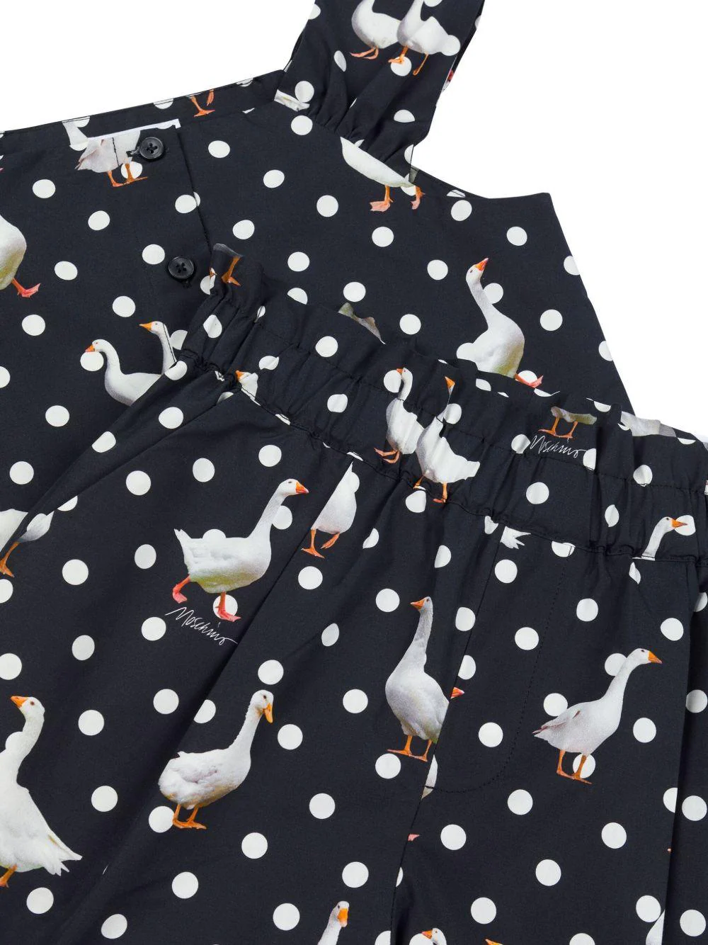 Set Top e Shorts per bambina Moschino Kids nero con stampa - Image 2