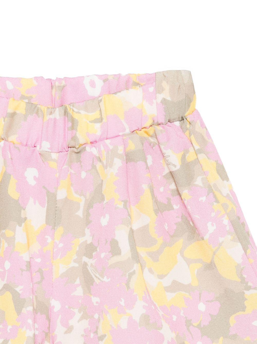 Set top e shorts per neonata MSGM Kids rosa a fiori - Image 3