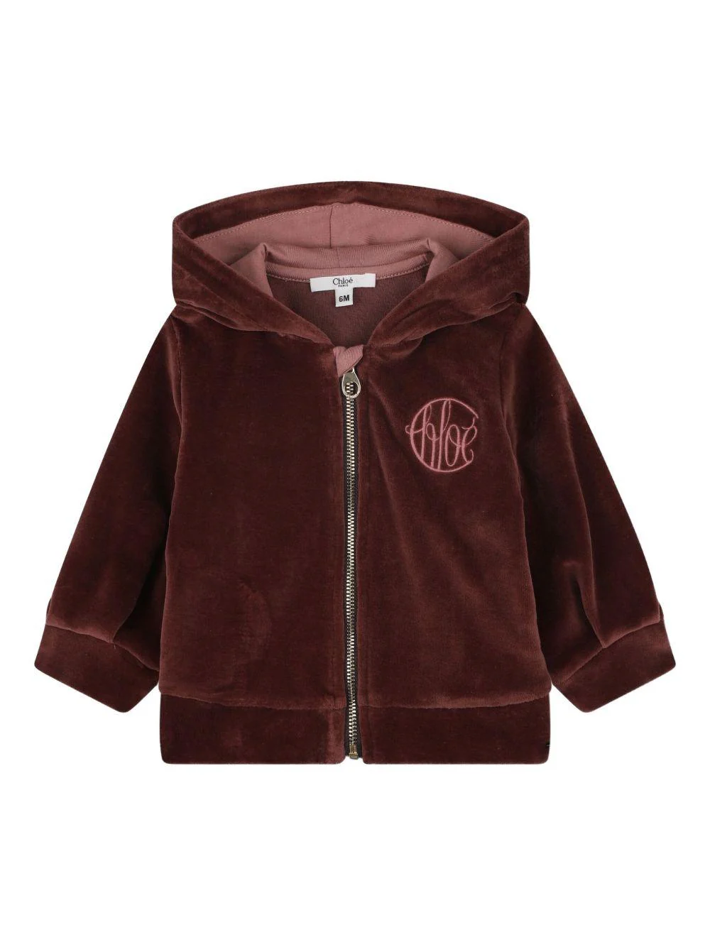 Set tuta sportiva per neonata Chloé Kids rosso con logo ricamato - Image 4