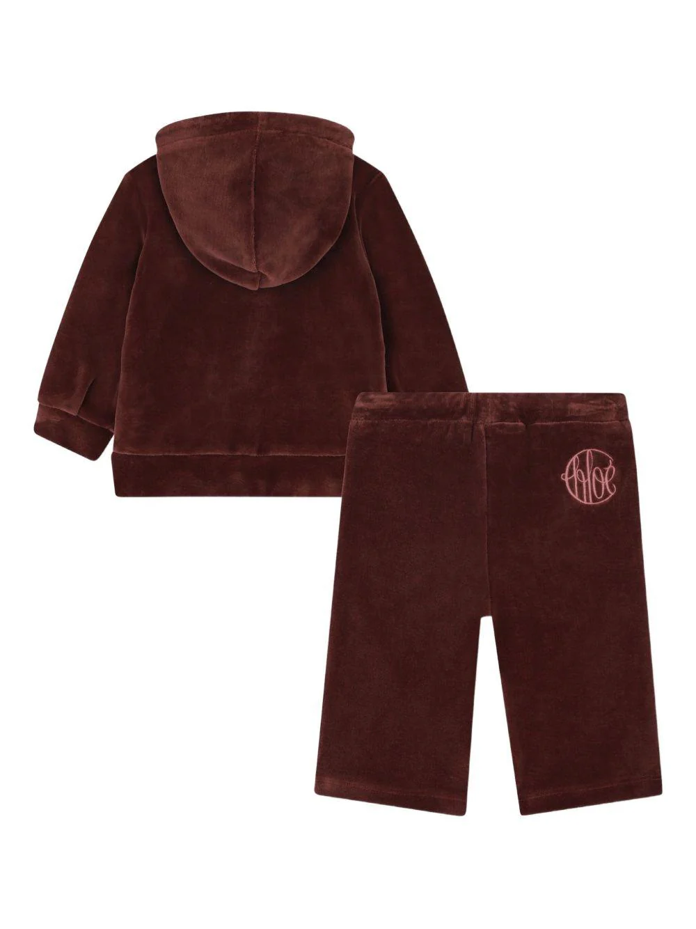 Set tuta sportiva per neonata Chloé Kids rosso con logo ricamato - Image 6