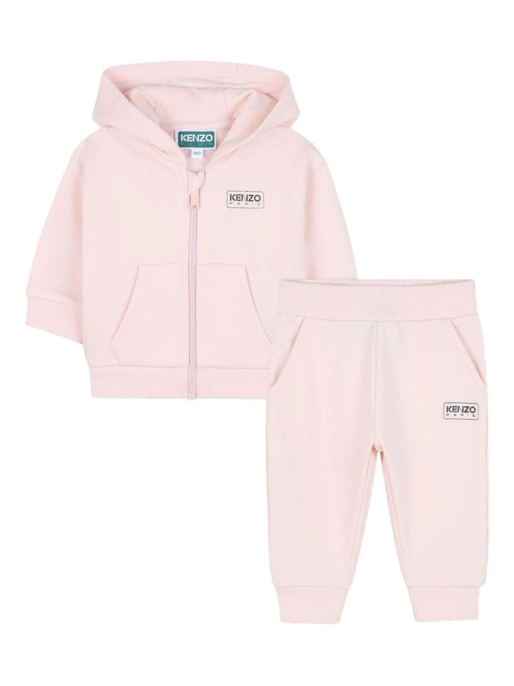 Set tuta sportiva per neonata Kenzo Kids rosa con stampa con logo posteriore