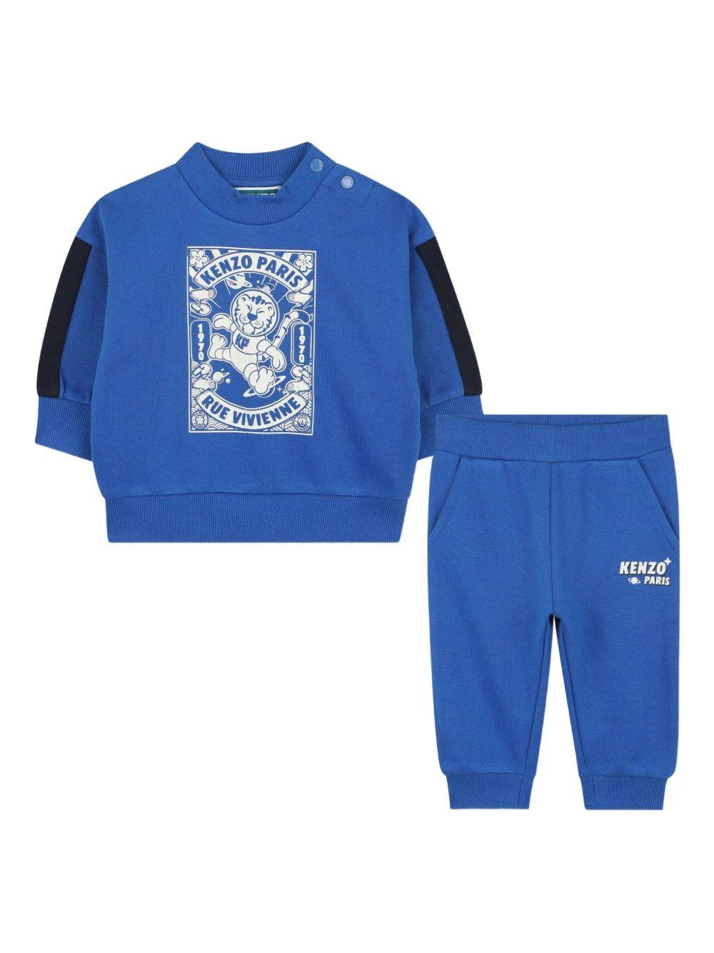 Set tuta sportiva per neonato Kenzo Kids blu con design stampa