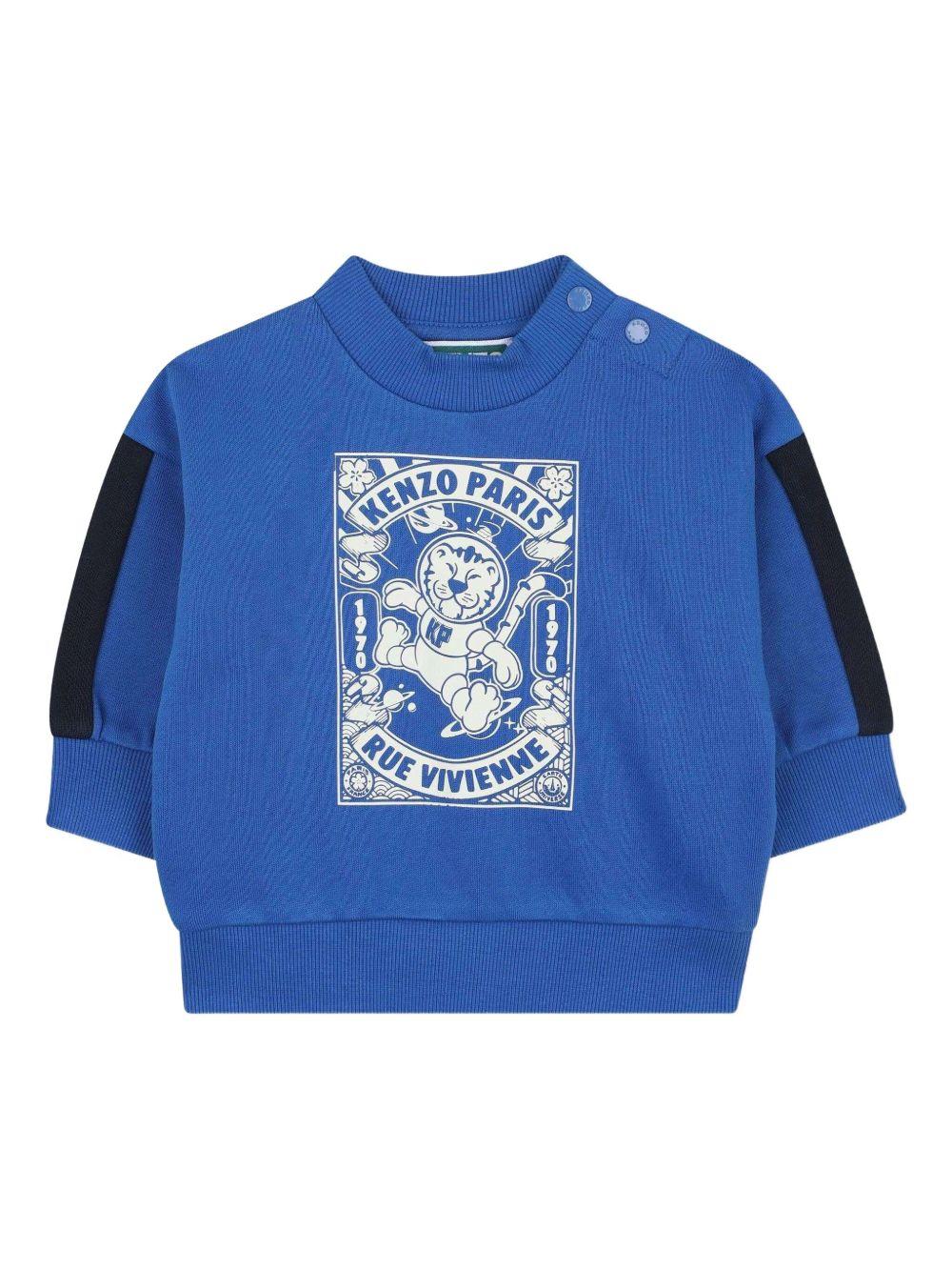 Set tuta sportiva per neonato Kenzo Kids blu con design stampa - Image 3