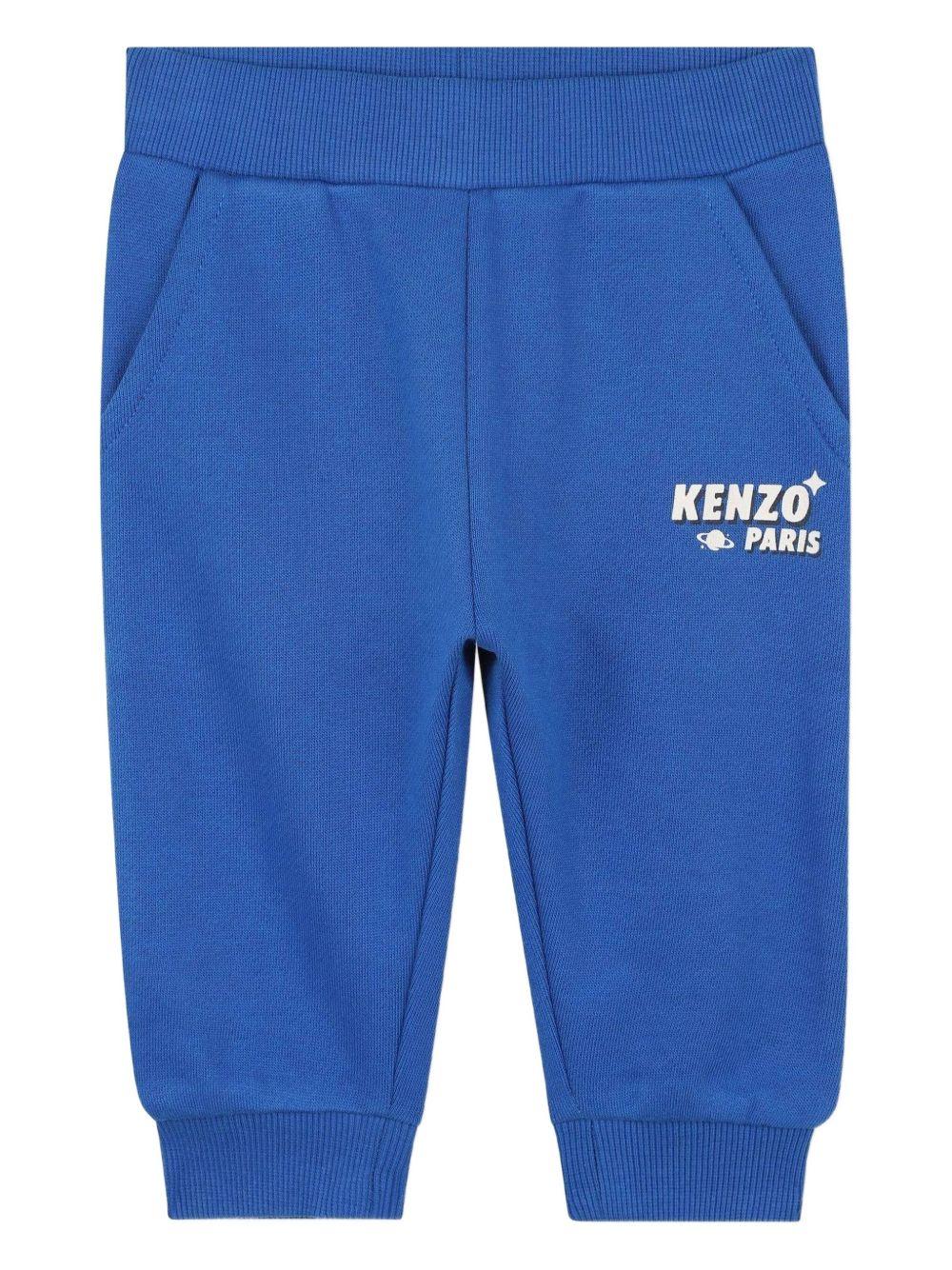 Set tuta sportiva per neonato Kenzo Kids blu con design stampa - Image 4