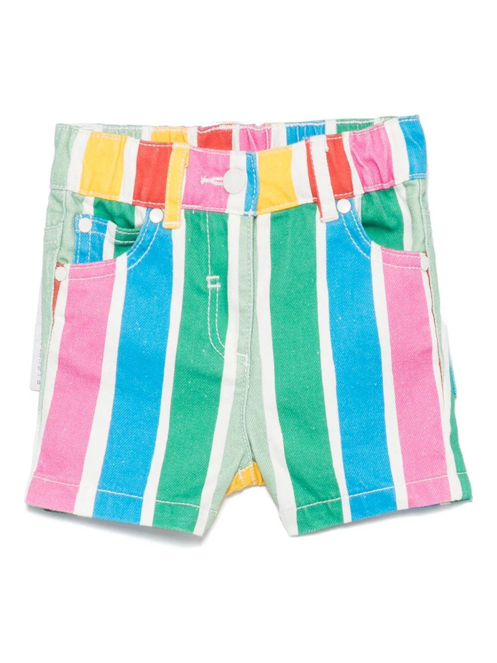 Shorts a righe per neonata Stella McCartney Kids multicolor con passanti