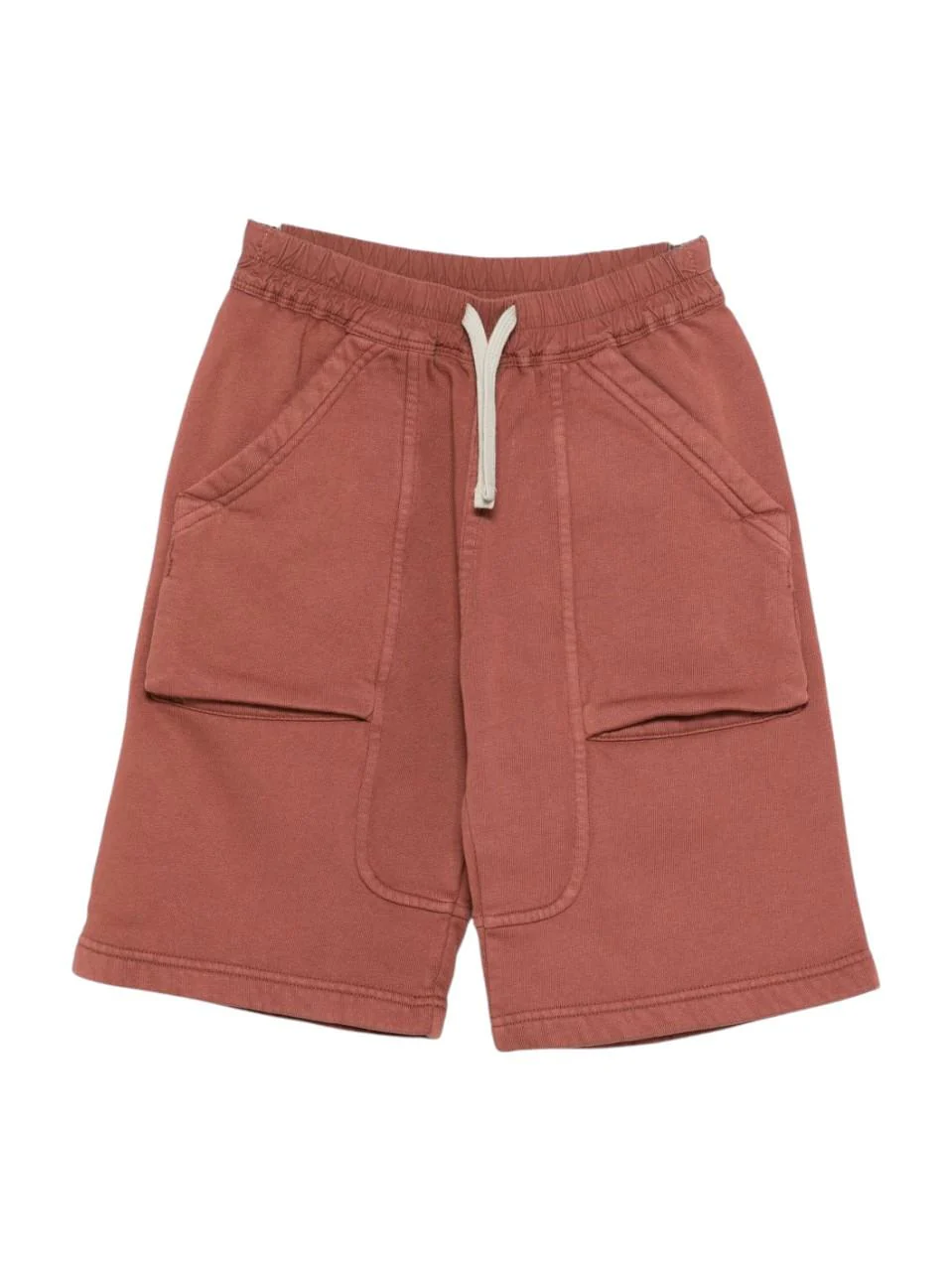 Shorts Cargo per bambino Rick Owens Kids marrone con ampia fascia elastica in vita