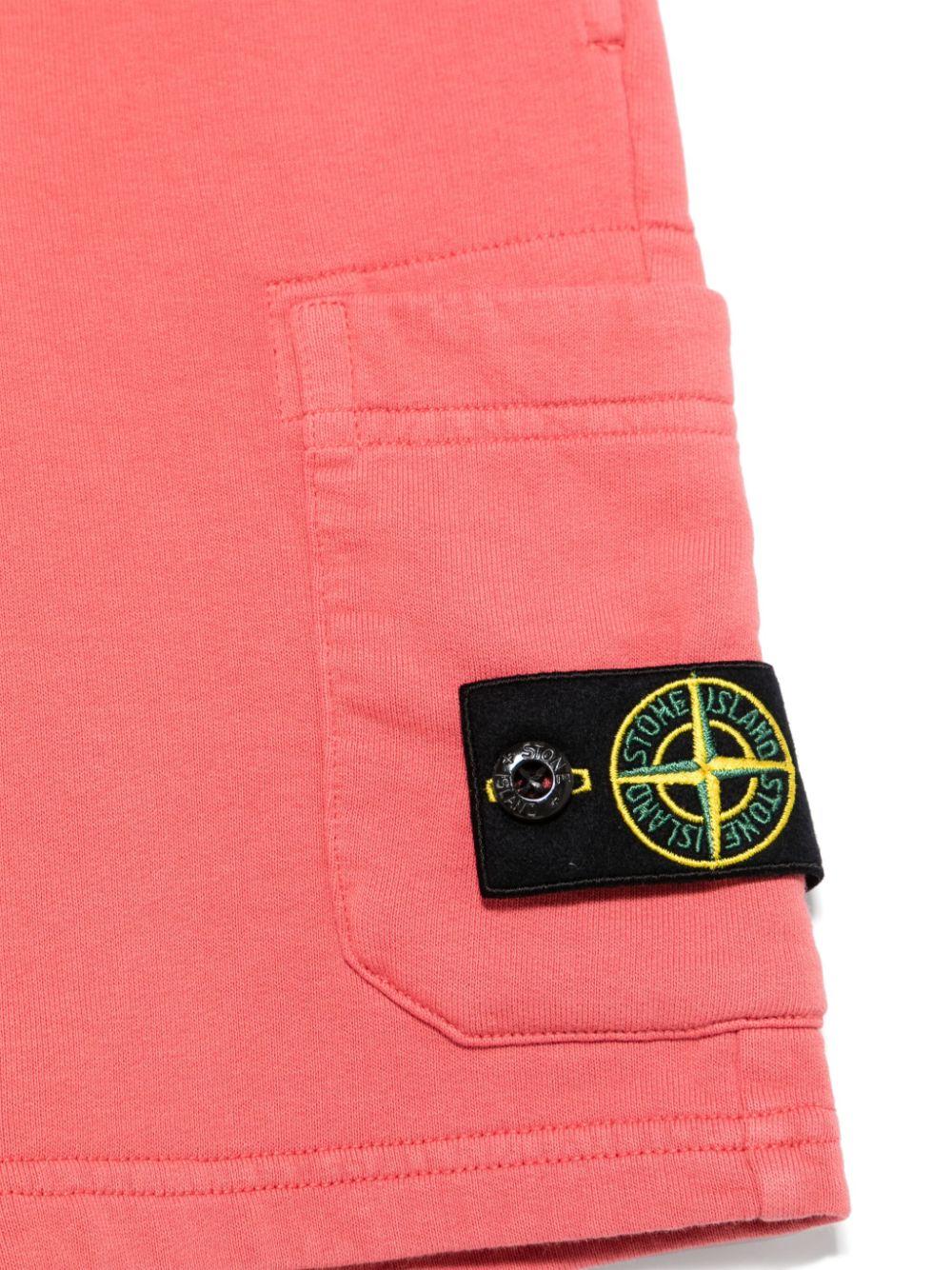 Shorts con applicazione Compass per bambino Stone Island Junior rosa con tasca laterale - Image 2