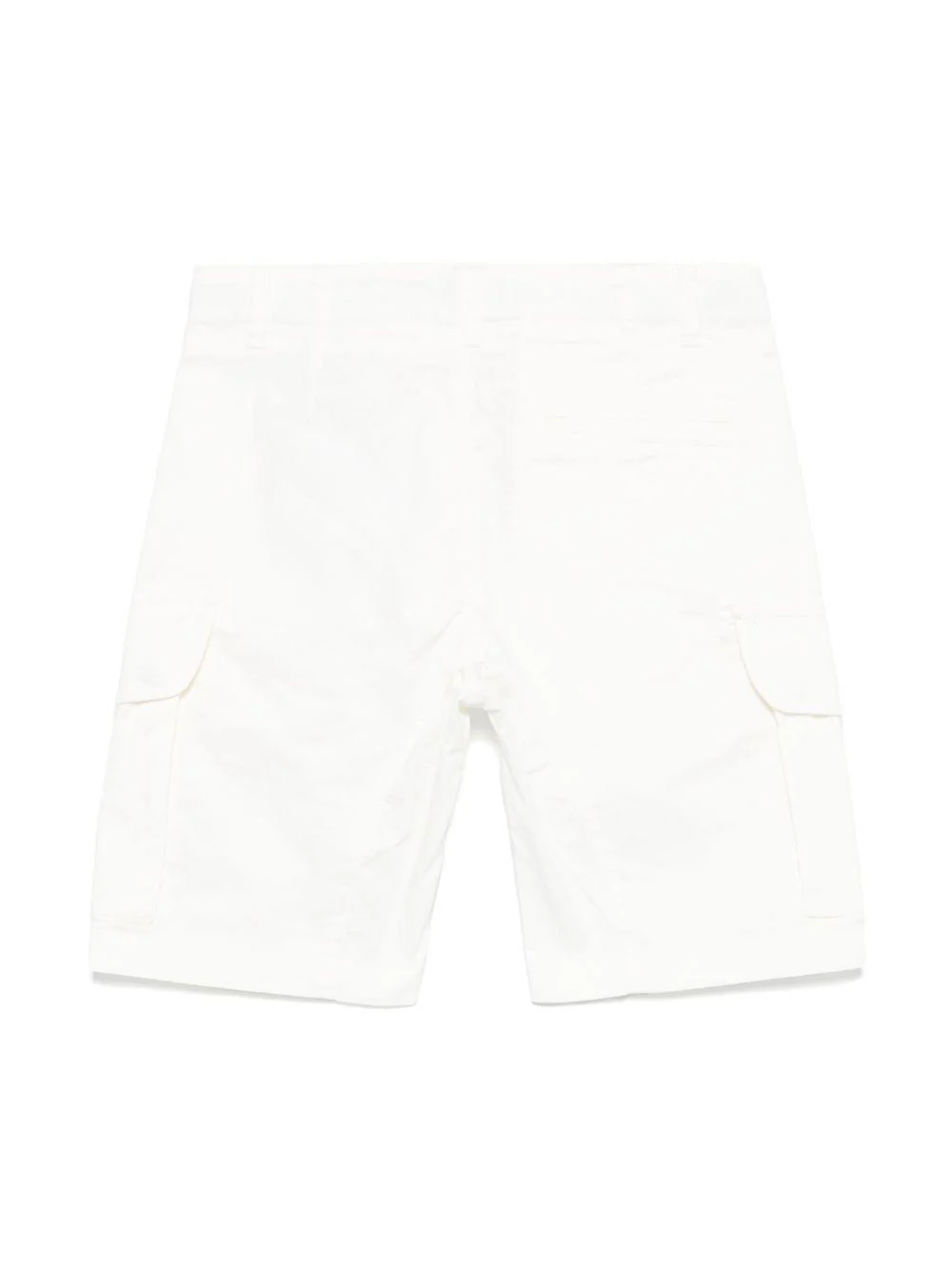 Shorts con applicazione Lens per bambino C.P. Company Kids bianco con zip nascosta - Image 3