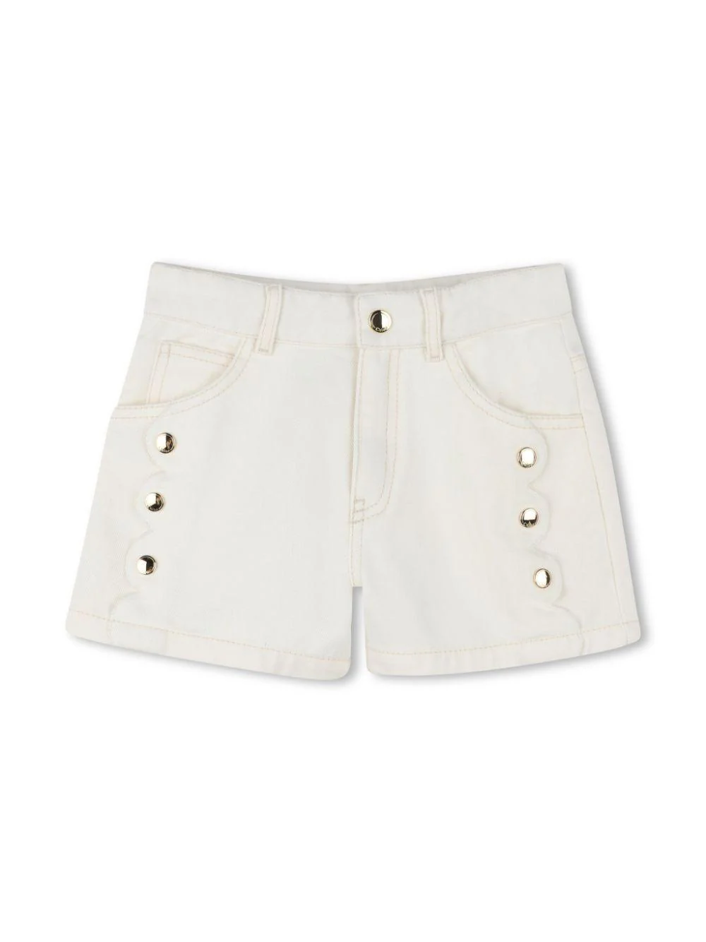 Shorts con passanti per bambina Chloé Kids grigio con passanti