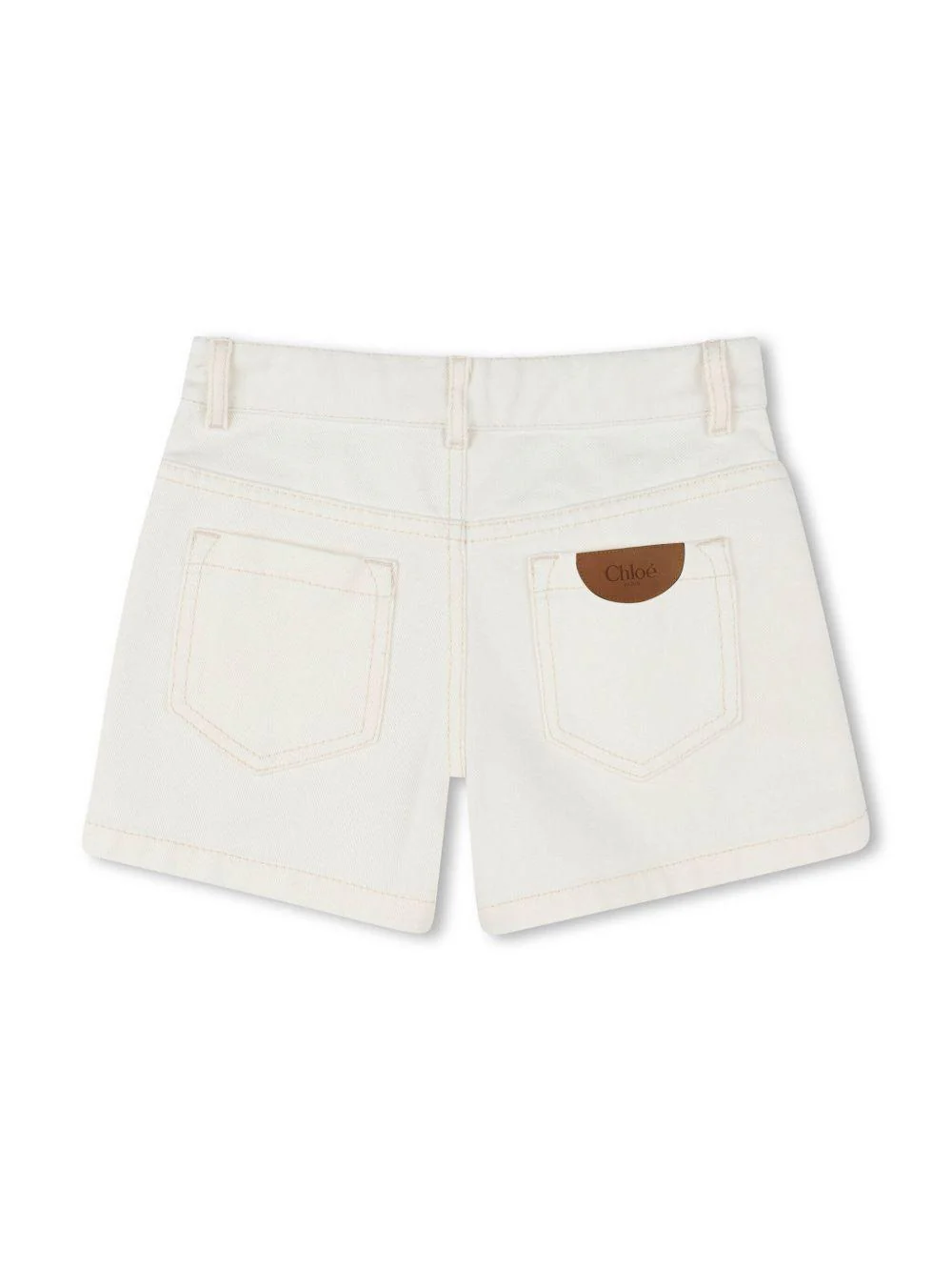 Shorts con passanti per bambina Chloé Kids grigio con passanti - Image 2