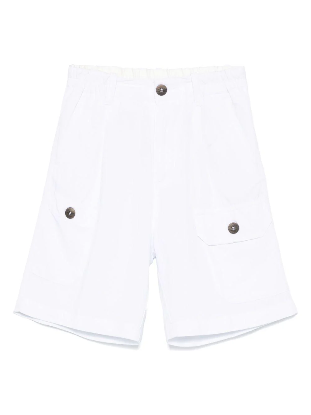 Shorts con pieghe per bambino Paolo Pecora Kids bianco con chiusura frontale