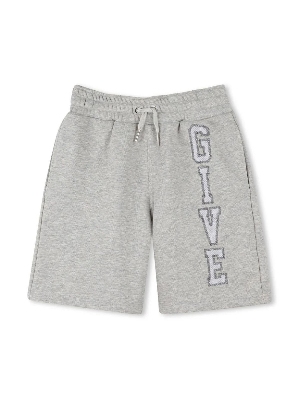 Shorts con ricamo per bambino Givenchy Kids grigio con trama effetto lana