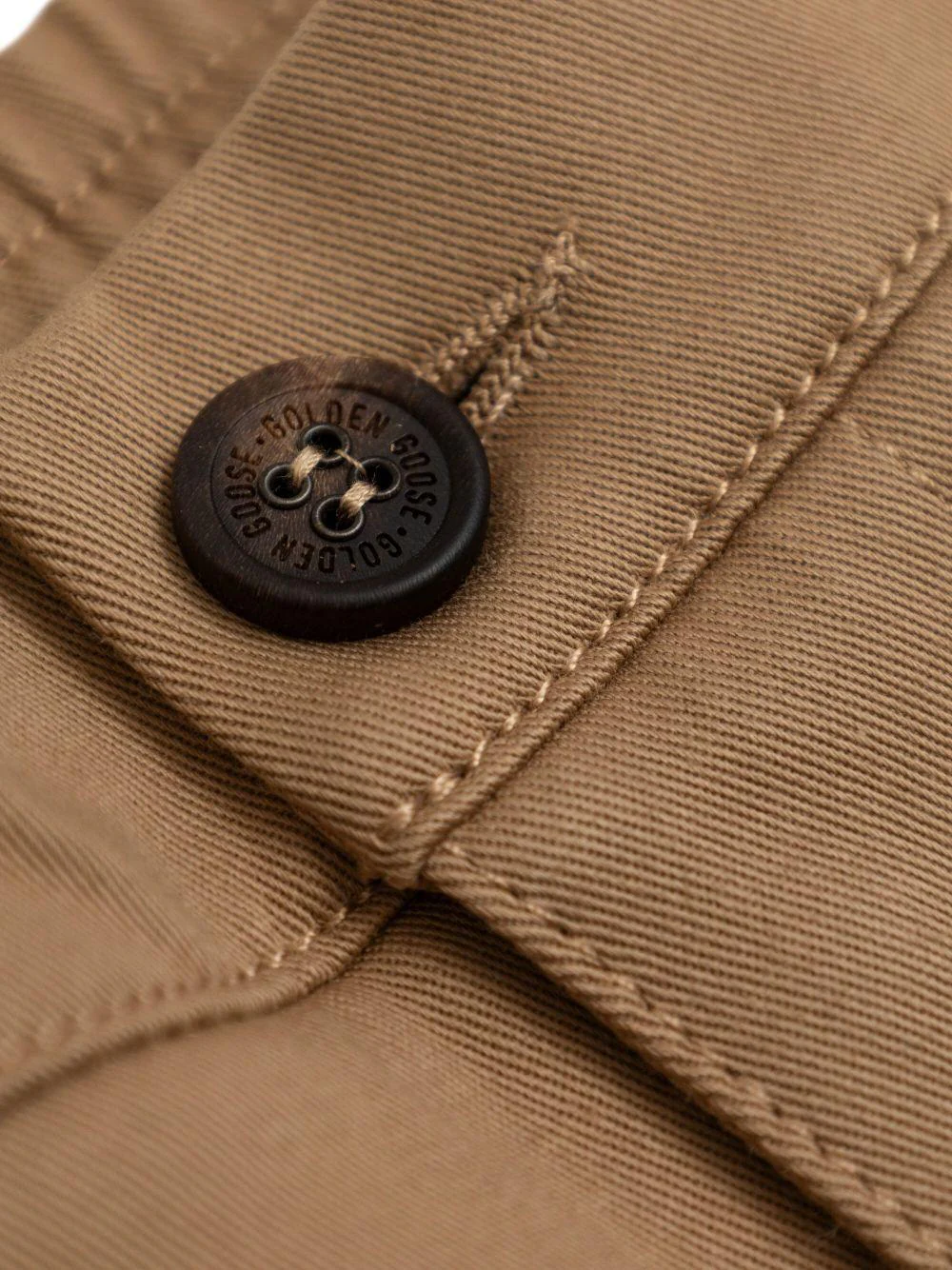 Shorts con ricamo per bambino Golden Goose Kids marrone con tasca posteriore sagomata - Image 3