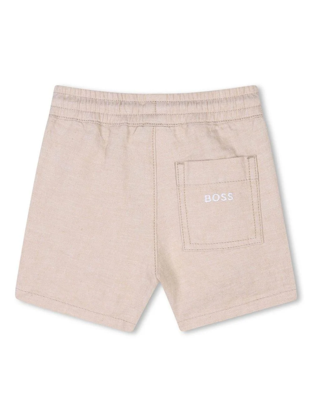 Shorts con ricamo per neonato BOSS Kidswear beige con logo sul retro - Image 2