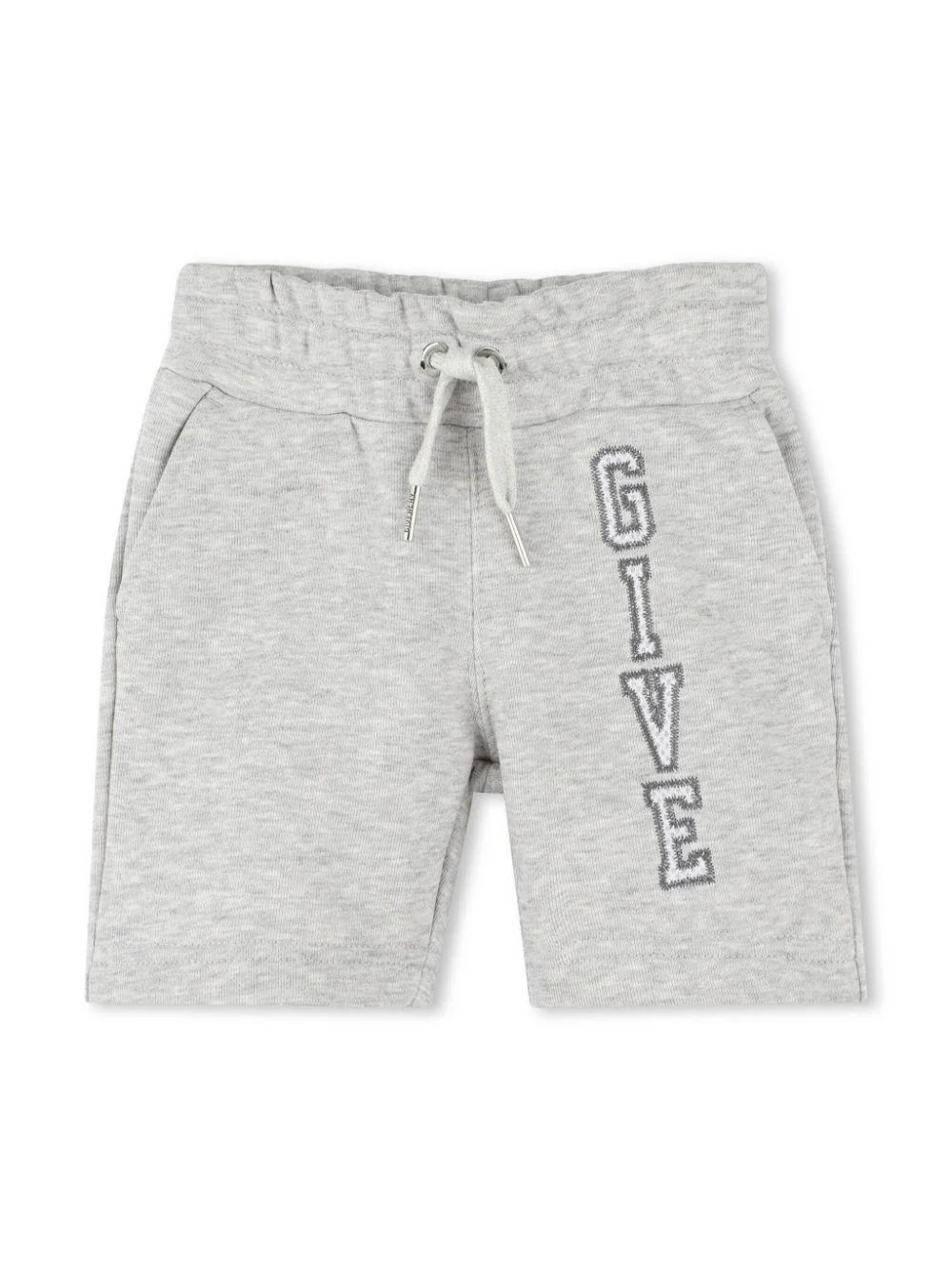 Shorts con ricamo per neonato Givenchy Kids grigio con due tasche laterali