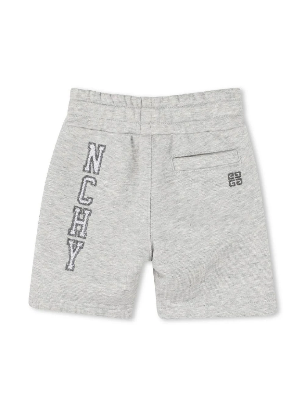 Shorts con ricamo per neonato Givenchy Kids grigio con due tasche laterali - Image 2