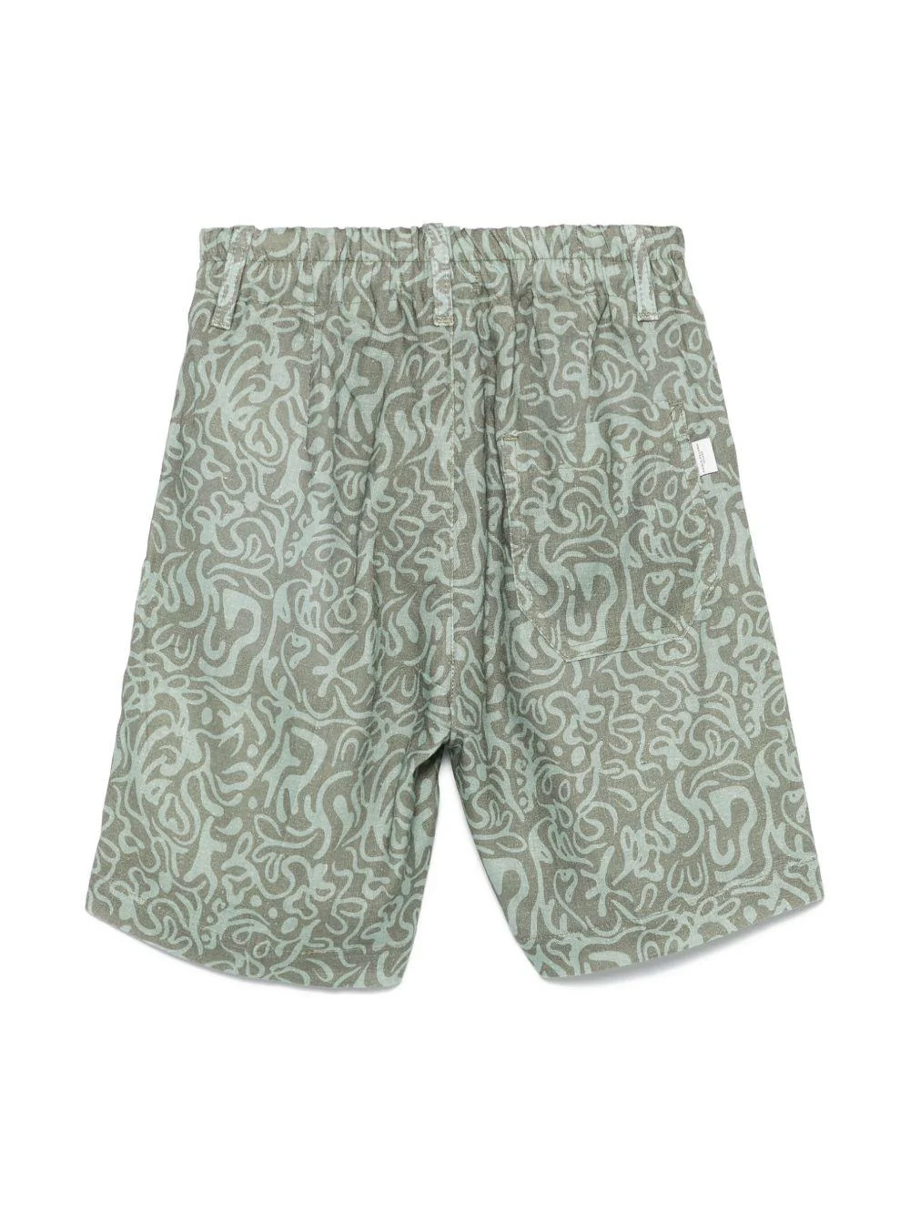 Shorts con stampa grafica per bambino Paolo Pecora Kids verde con tasca frontale - Image 2