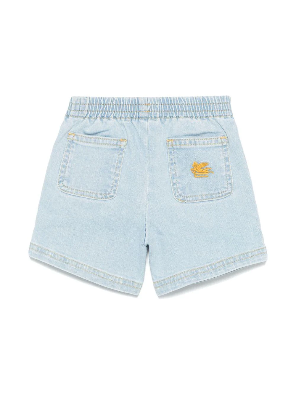 Shorts denim con motivo Pegaso per neonato ETRO KIDS azzurro con due tasche laterali - Image 2